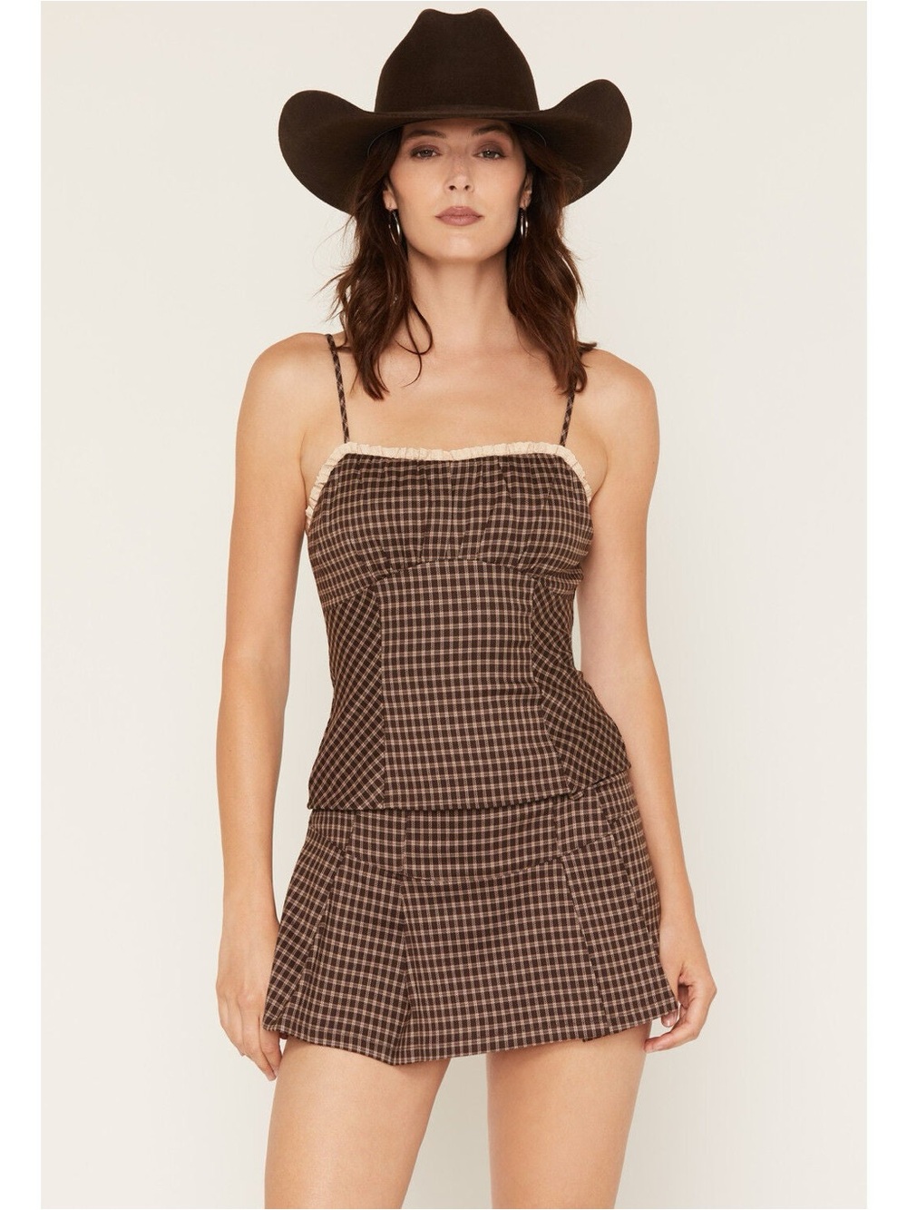 CLEO + WOLF WOMEN'S PLAID PRINT TANK TOP